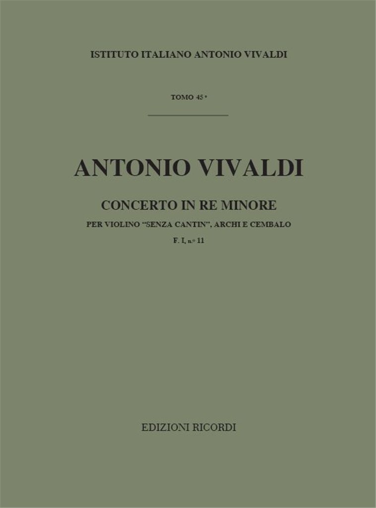 Concerti Per Vl. Archi E B.C.: In Re Min. 'Senza